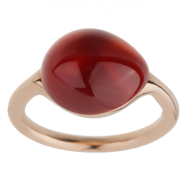 Pomellato Cabochon Carnelian Rose Gold Cocktail Ring 0003054