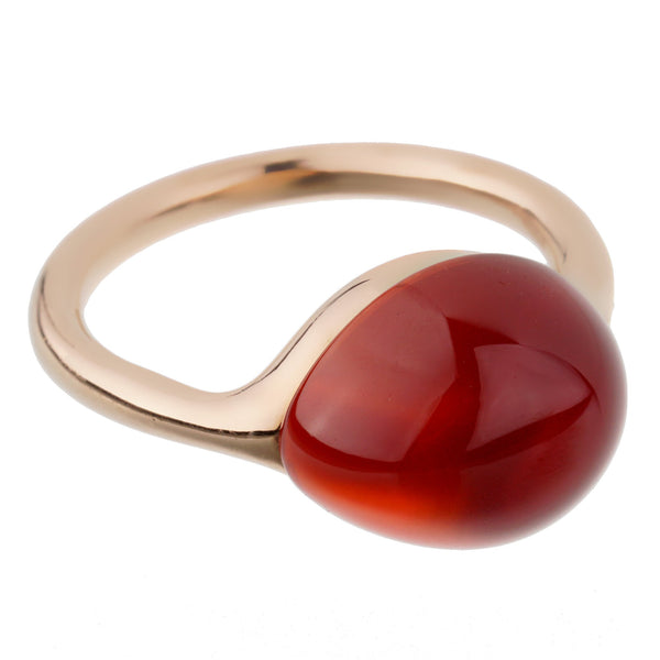 Pomellato Cabochon Carnelian Rose Gold Cocktail Ring 0003054