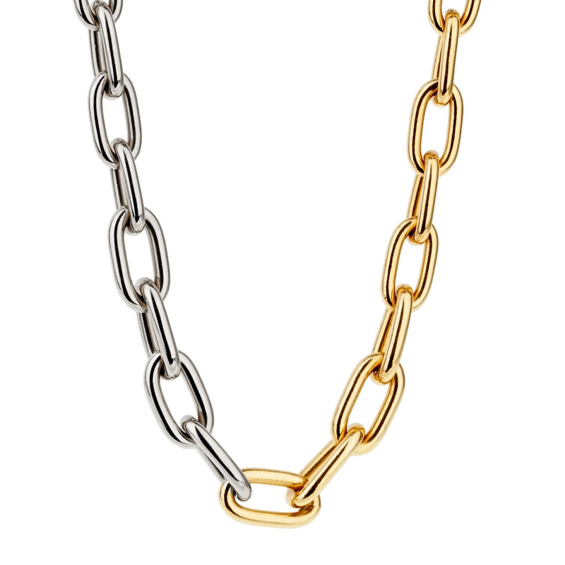 Pomellato Chain Link Two Tone Gold Necklace 0001067