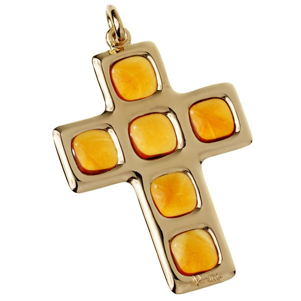 Pomellato Citrine 27ct Citrine Cross Yellow Gold Pendant 0002575