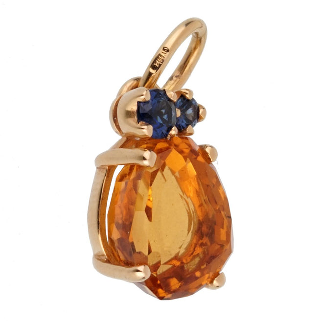 Pomellato Citrine Sapphire Yellow Gold Pendant Necklace 0002315