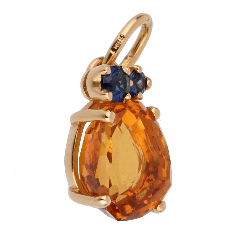 Pomellato Citrine Sapphire Yellow Gold Pendant Necklace 0002315