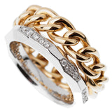 Pomellato Cuban Link Diamond Faceted Stacking Band Ring 5 0003124-26