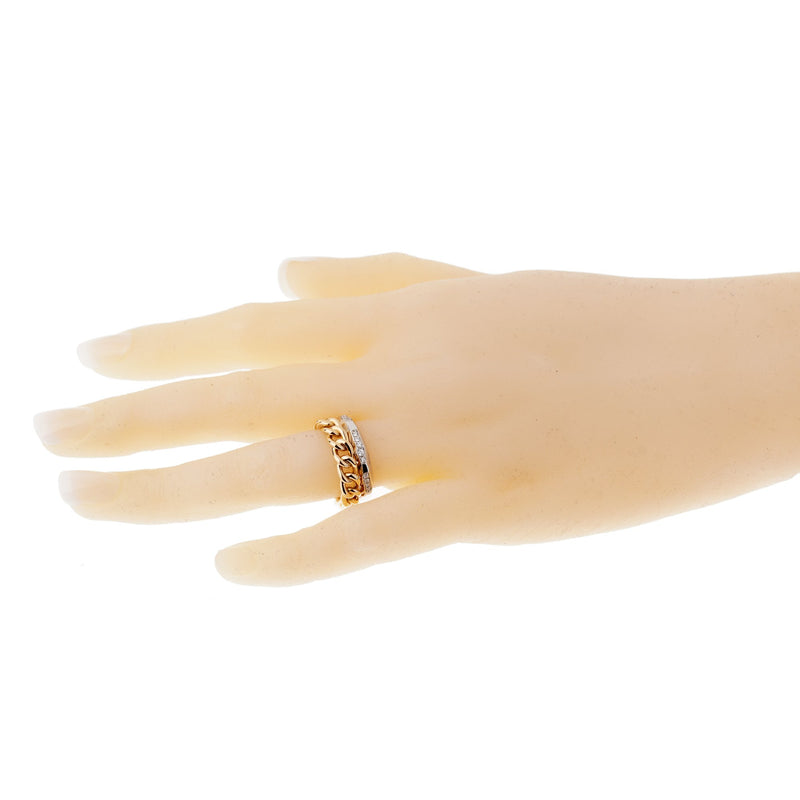 Pomellato Cuban Link Diamond Faceted Stacking Band Ring 5 0003124-26