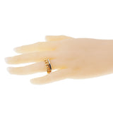 Pomellato Cuban Link Rose White Gold Double Band Ring Size 5 3/4 0003120-21