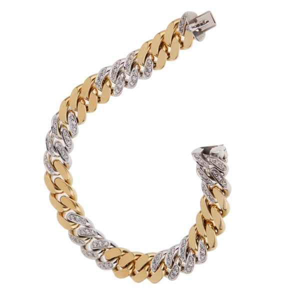 Pomellato Curb Diamond Yellow Gold Bracelet 0001752