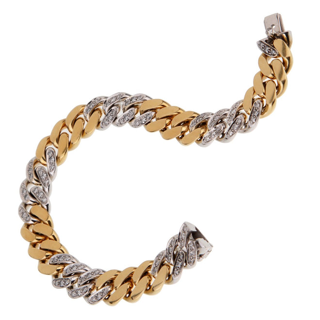 Pomellato Curb Diamond Yellow Gold Bracelet 0001752