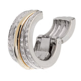 Pomellato Diamond Hoop Clip On Two Tone Gold Earrings 0001297