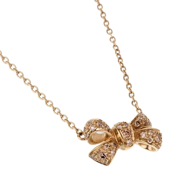 Pomellato Fancy Diamond Bow Yellow Gold Necklace 0002205