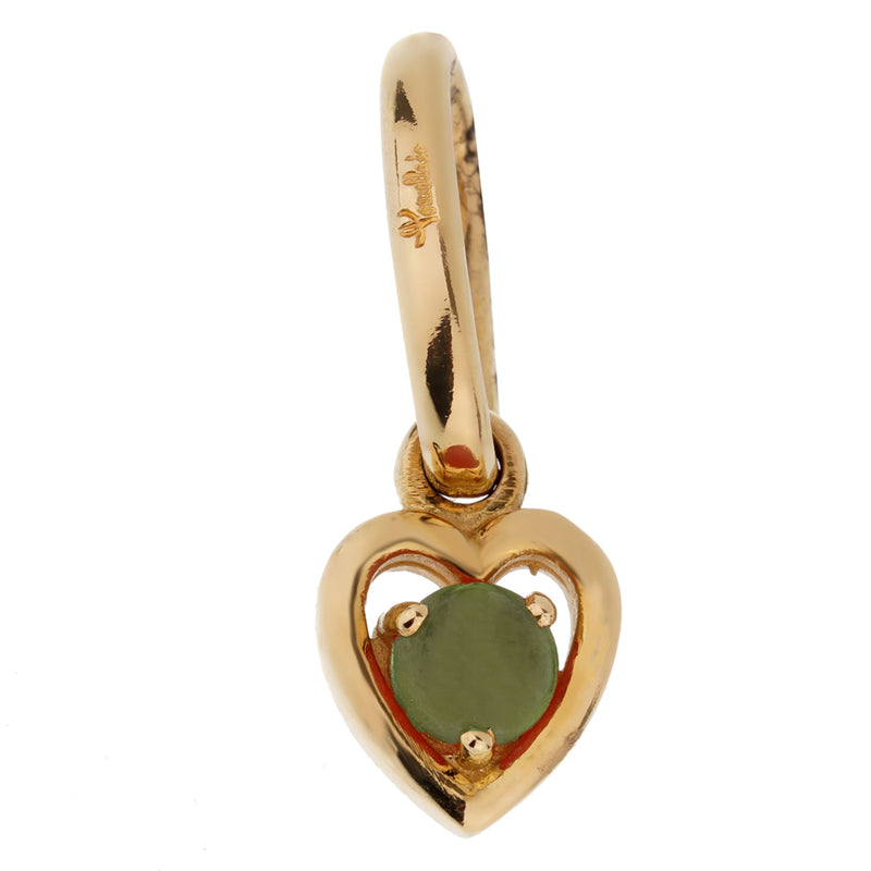 Pomellato Green Chalcedony Heart Pendant Yellow Gold Necklace 2300
