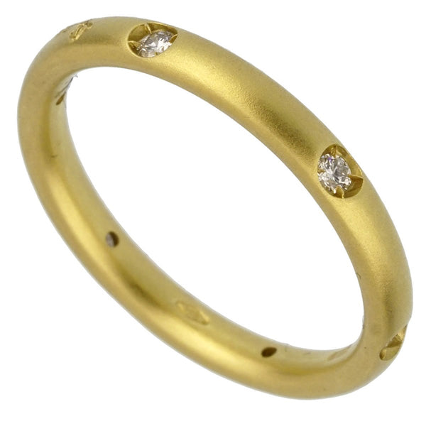 Pomellato Matte Finish Diamond Yellow Gold Band Ring Sz 4 1/4 0002359