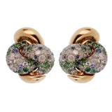 Pomellato Multi Color Sapphire Diamond Rose Gold Earrings 0002198