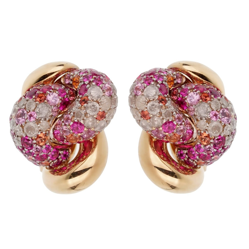 Pomellato Pink Sapphire Diamond Rose Gold Earrings 0002200