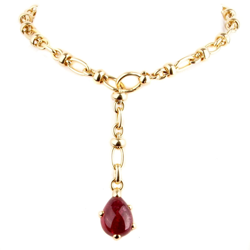 Pomellato Pink Tourmaline Gold Chain Necklace 0001038