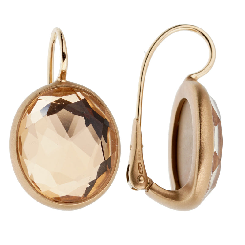 Pomellato Quartz Satin Finish Rose Gold Drop Earrings – Opulent