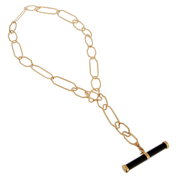 Pomellato Rose Gold 12 Carat Jet Chain Link Necklace 0002210