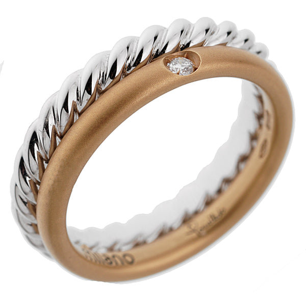 Pomellato Rose White Gold Diamond Stacking Band Ring 0003130-34