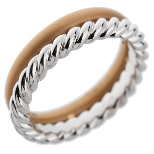 Pomellato Rose White Gold Diamond Stacking Band Ring Sz 7 0003147