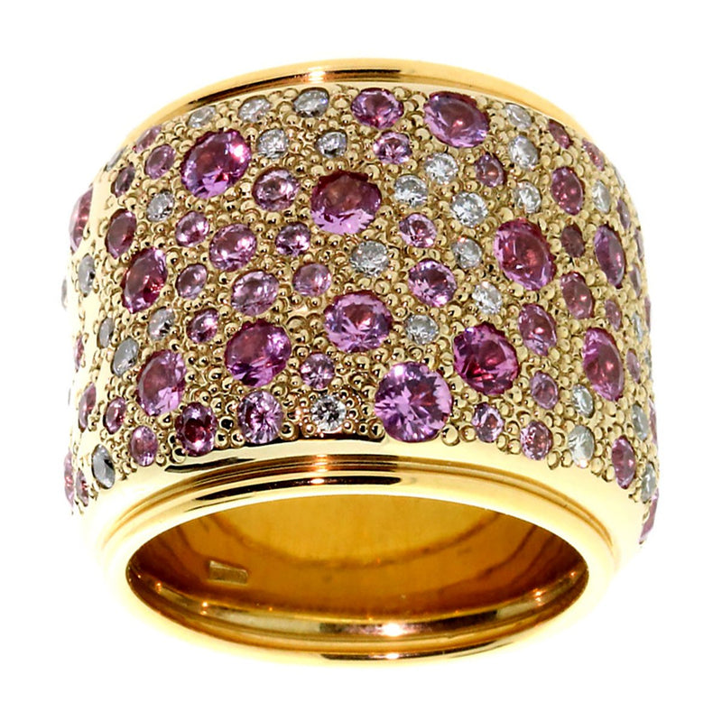 Pomellato Sabbia Diamond Pink Sapphire Gold Ring PML1379