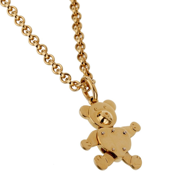 Pomellato Teddy Bear Charm Yellow Gold Necklace 0002206