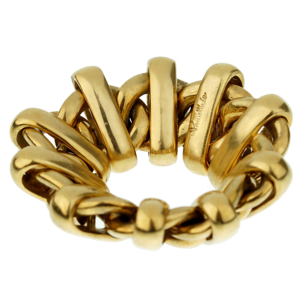Pomellato Vintage Chain Link Yellow Gold Ring 1DG136k0