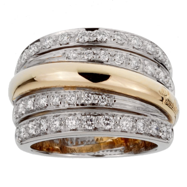 Pomellato Vintage Diamond Cocktail Gold Ring 0001296