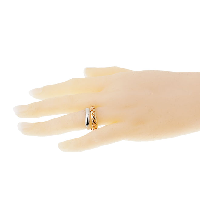 Pomellato White Rose Bubble Stacking Band Rings Size 6 1/2 0003141-45