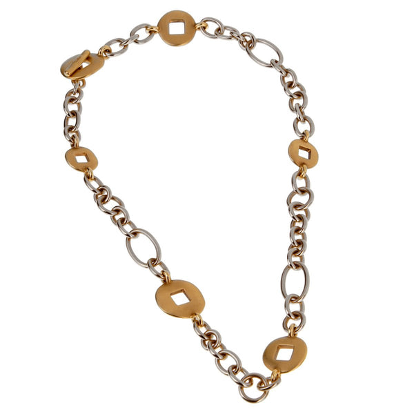 Pomellato White & Yellow Gold Heavy Link Necklace 0001870