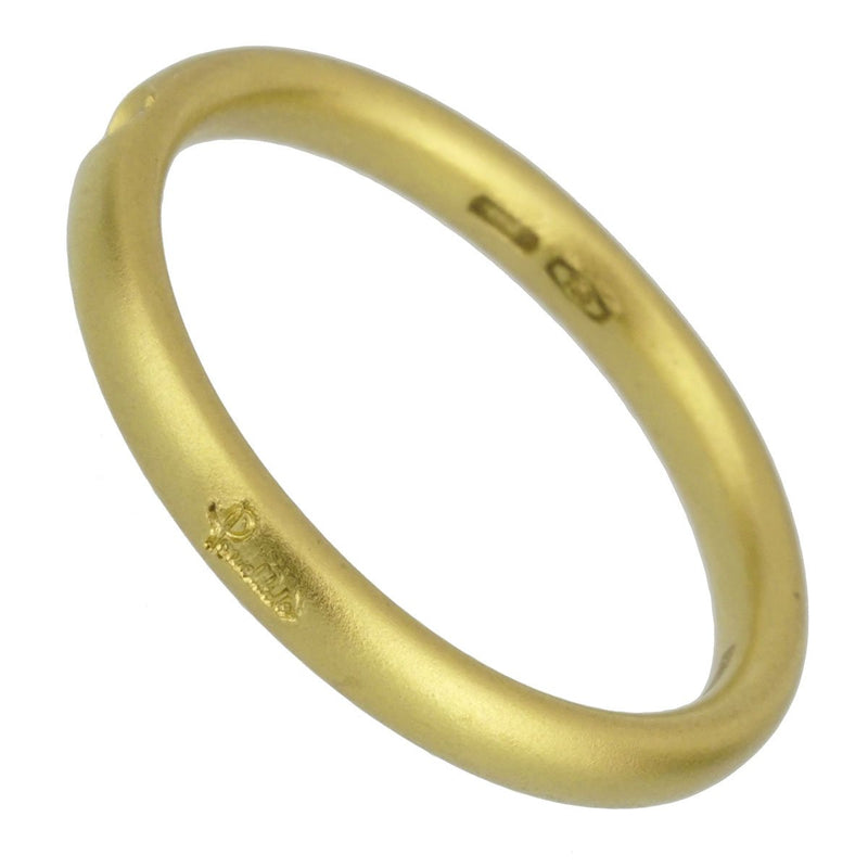 Pomellato Yellow Gold Satin Finish Diamond Band Ring Sz 4 0002347