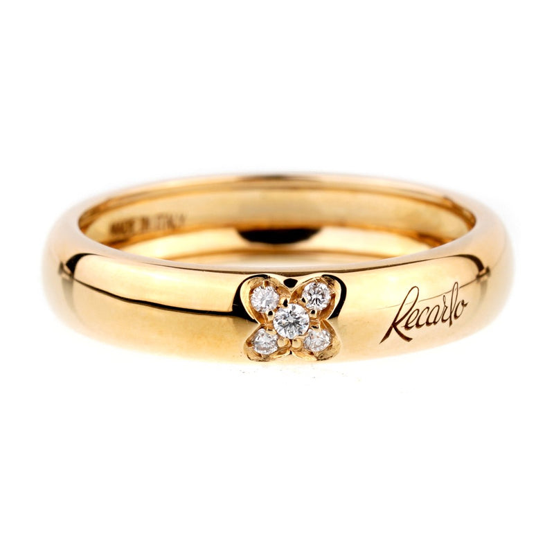Recarlo Clover Diamond Yellow Gold Ring 0000975