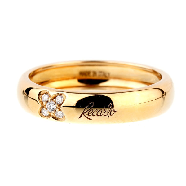 Recarlo Clover Diamond Yellow Gold Ring 0000975