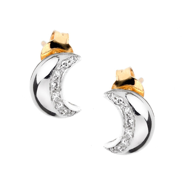 Recarlo Moon Diamond Gold Earrings 0000980