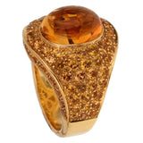 Roberto Coin 10.9ct Citrine Pave Cocktail Gold Ring 0001940