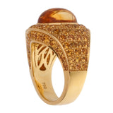 Roberto Coin 10.9ct Citrine Pave Cocktail Gold Ring 0001940