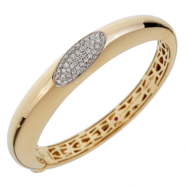 Roberto Coin Capri Diamond Yellow Gold Bangle Bracelet 0001828