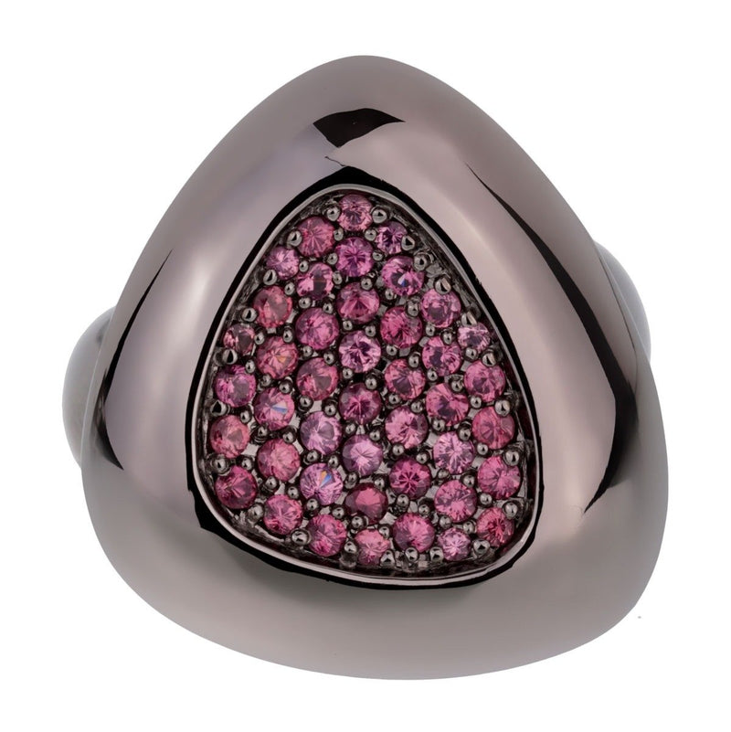 Roberto Coin Capri Plus Pink Sapphire Silver Ring Sz 6.25 0001957