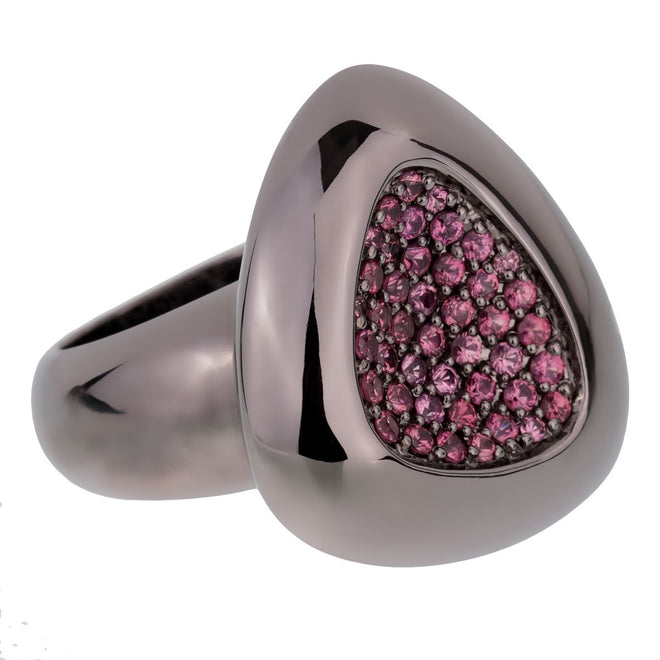 Roberto Coin Capri Plus Pink Sapphire Silver Ring Sz 6.25 0001957