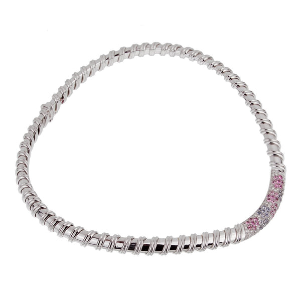 Roberto Coin Nabucco Diamond Pink & Blue Sapphire Necklace 0001960