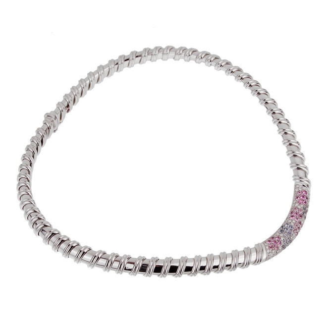 Roberto Coin Nabucco Diamond Pink & Blue Sapphire Necklace 0001960