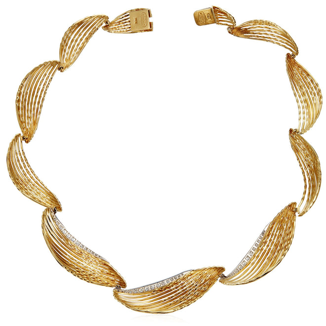 Sterlé Paris Vintage Yellow Gold Diamond Necklace 1sa1s