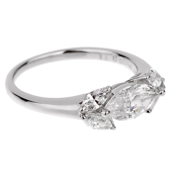 Tasaki Marquise Diamond Platinum Ring 0002700