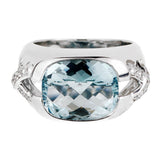 Tiffany & Co Aquamarine Diamond White Gold Ring 0000899