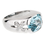 Tiffany & Co Aquamarine Diamond White Gold Ring 0000899