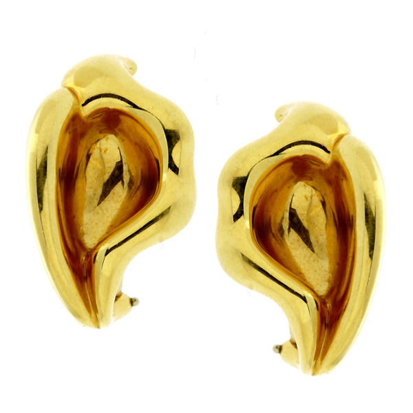 Tiffany & Co Calla Lily 18k Yellow Gold Earrings 0000887
