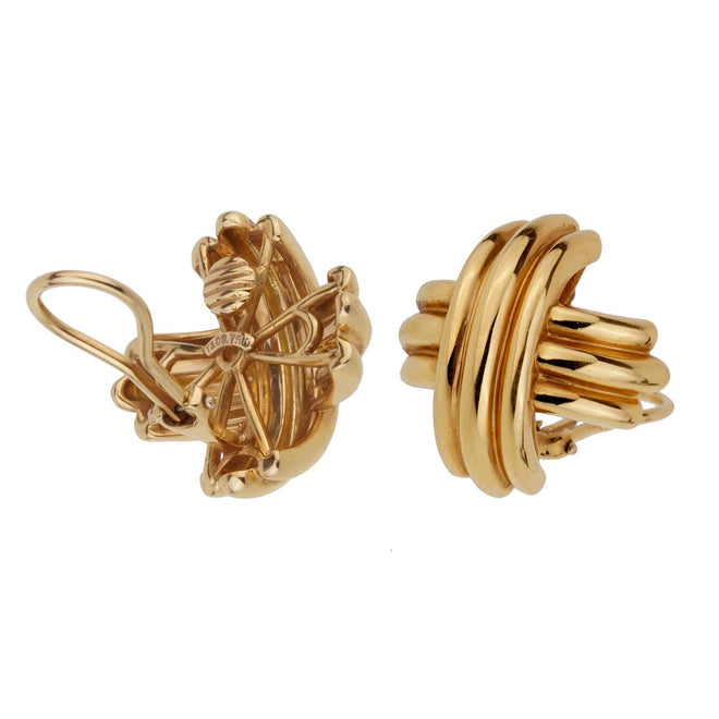Tiffany & Co Crisscross Large 18k Yellow Gold Earrings 0001049
