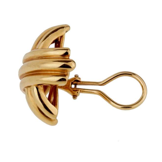 Tiffany & Co Crisscross Large 18k Yellow Gold Earrings 0001049