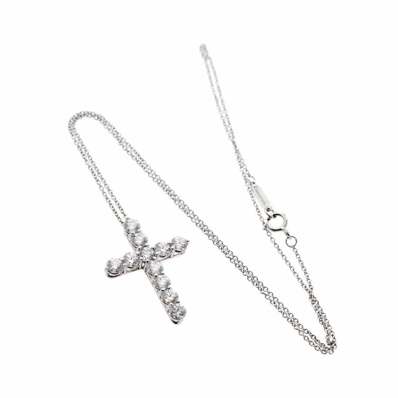 Tiffany & Co Diamond Cross Platinum Necklace 0000567