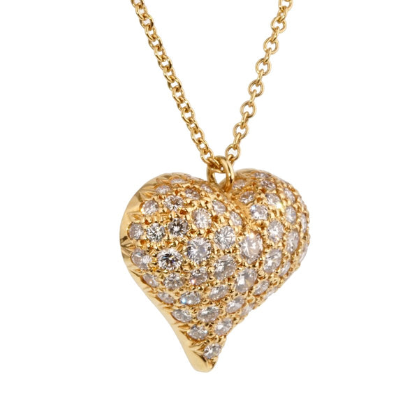 Tiffany Co Diamond Heart Gold Necklace 0001040