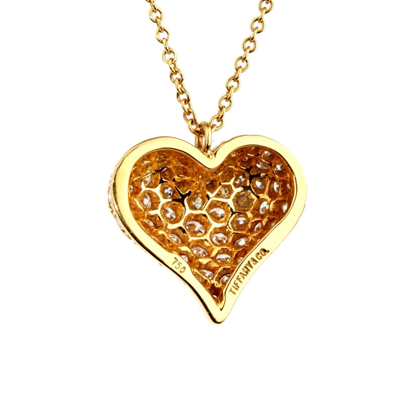 Tiffany Co Diamond Heart Gold Necklace 0001040