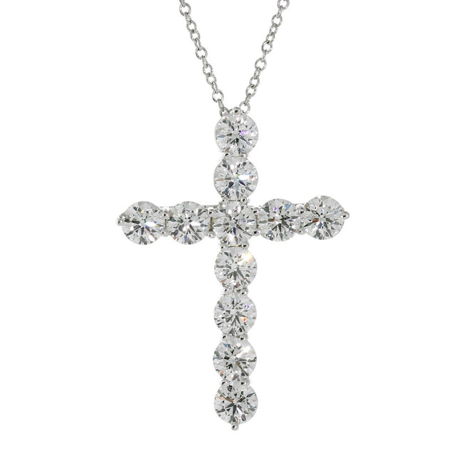 Tiffany & Co. Diamond Platinum Cross Necklace 0000364